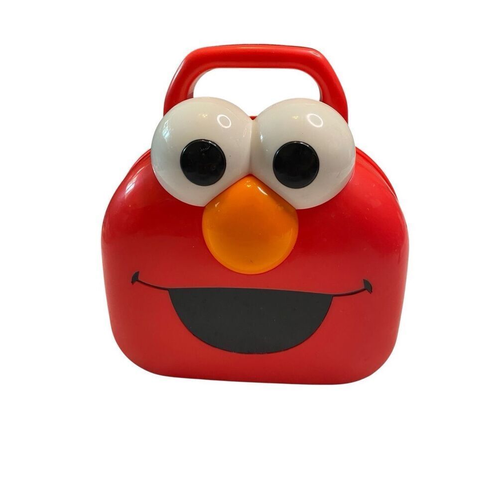 Vintage 2006 Mattel Elmo Carry Case Lunchbox Red Sesame Street Plastic Kids Boy
